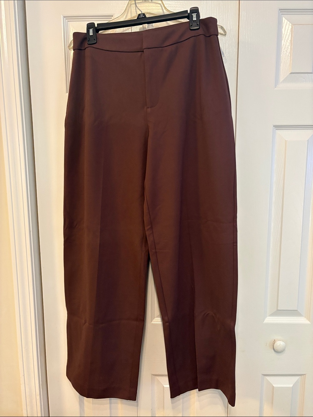 604 Giuliana Women’s Dark Brown Straight-Leg Dress Pants
